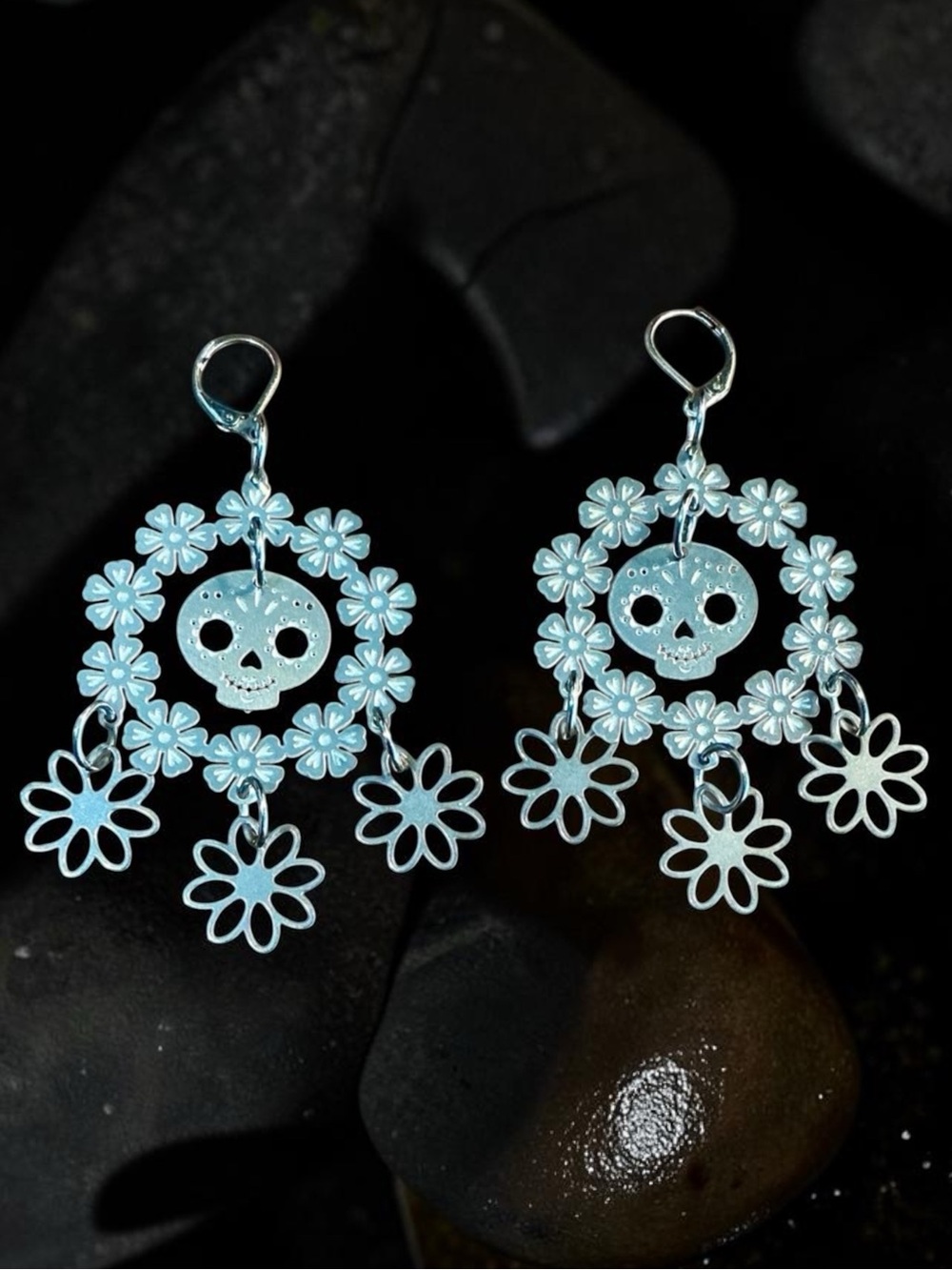 🆕 Sugar Skulls and Flowers Laser Etched Earrings